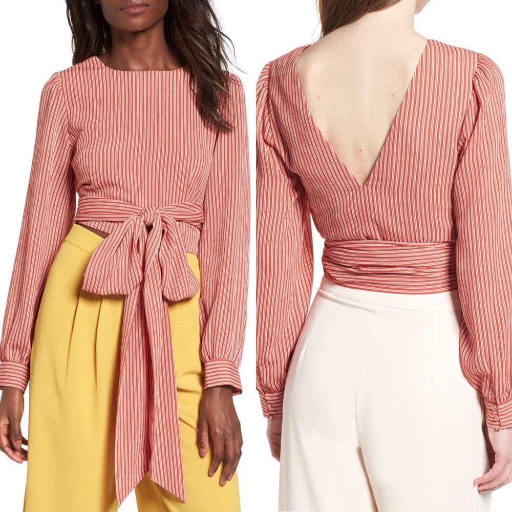 CHRISELLE x J.O.A tie waist top